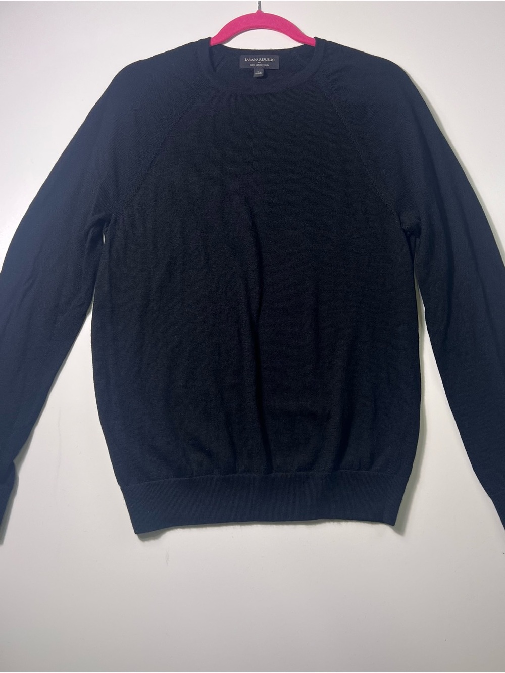 Banana Republic Merino Wool Knit Crew Neck Pullover Sweater Black Men’s L